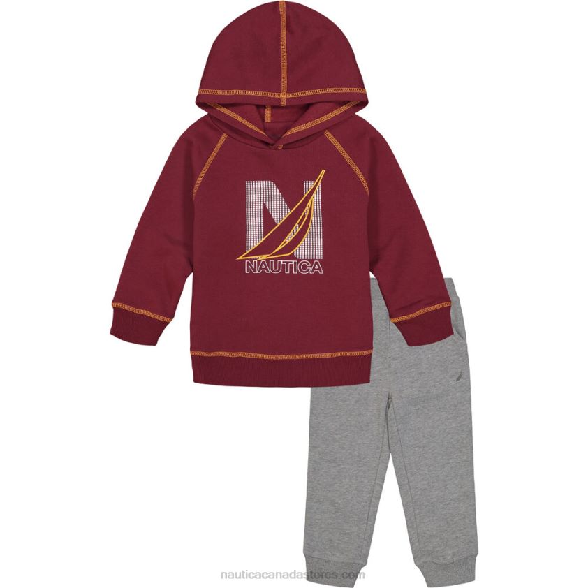 Toddler Boys\' Fleece Hoodie 2Pc Jogger Set (2T-4T) NauticaDeep Sea Red R260HV1151