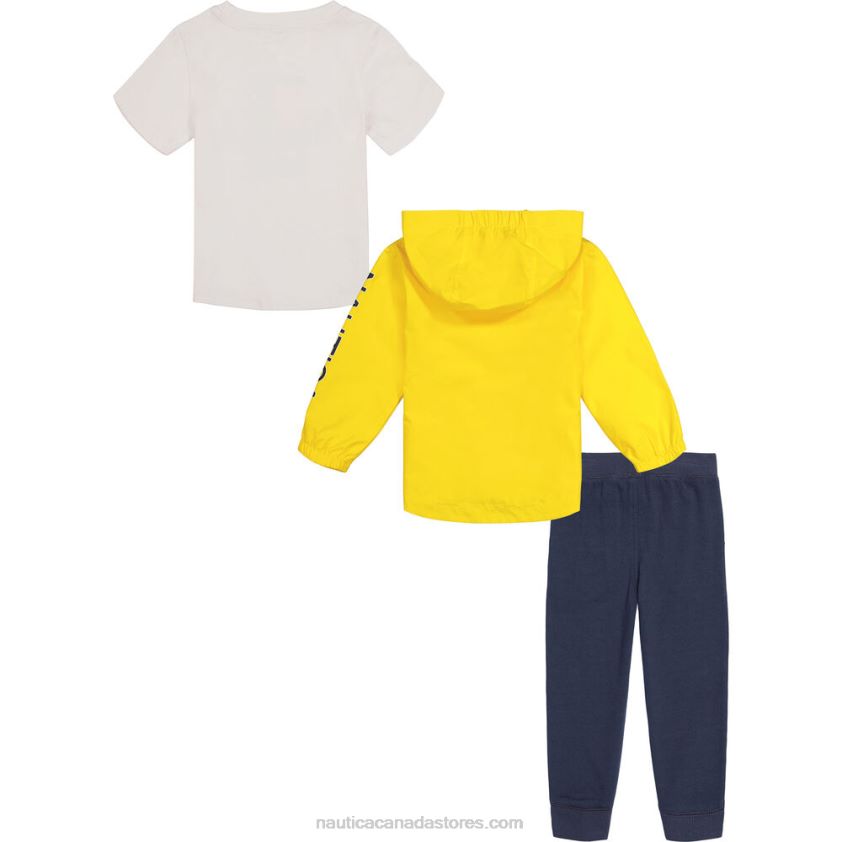 Toddler Boys\' Jacket And T-Shirt 3Pc Jogger Set NauticaLight Yellow R260HV1282