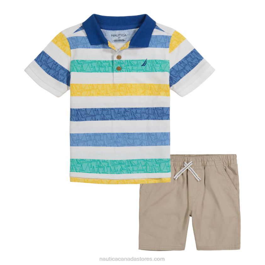 Toddler Boys' Polo Short 2Pc Set NauticaRaspberry R260HV1247
