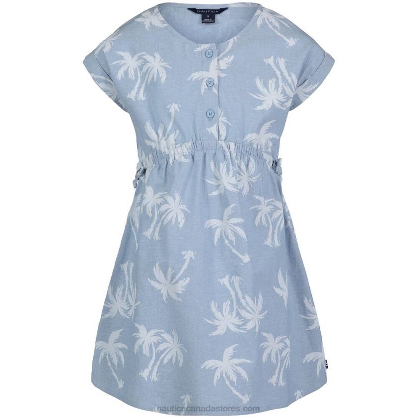 Toddler Girls' Palm Print Chambray Dress (2T-4T) NauticaNite Sea Heather R260HV1383