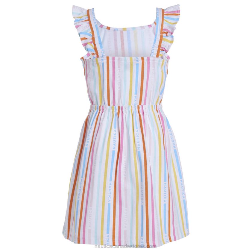 Toddler Girls\' Rainbow Stripe Dress (2T-4T) NauticaAntique White Wash R260HV1505