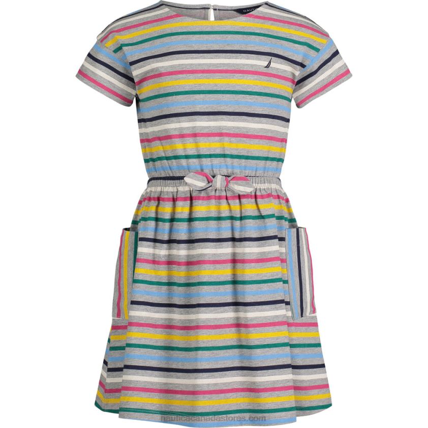 Toddler Girls' Roadmap Striped Dress (2T-4T) NauticaGrey Heather R260HV1389