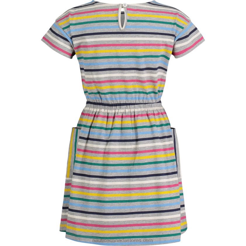 Toddler Girls\' Roadmap Striped Dress (2T-4T) NauticaGrey Heather R260HV1389