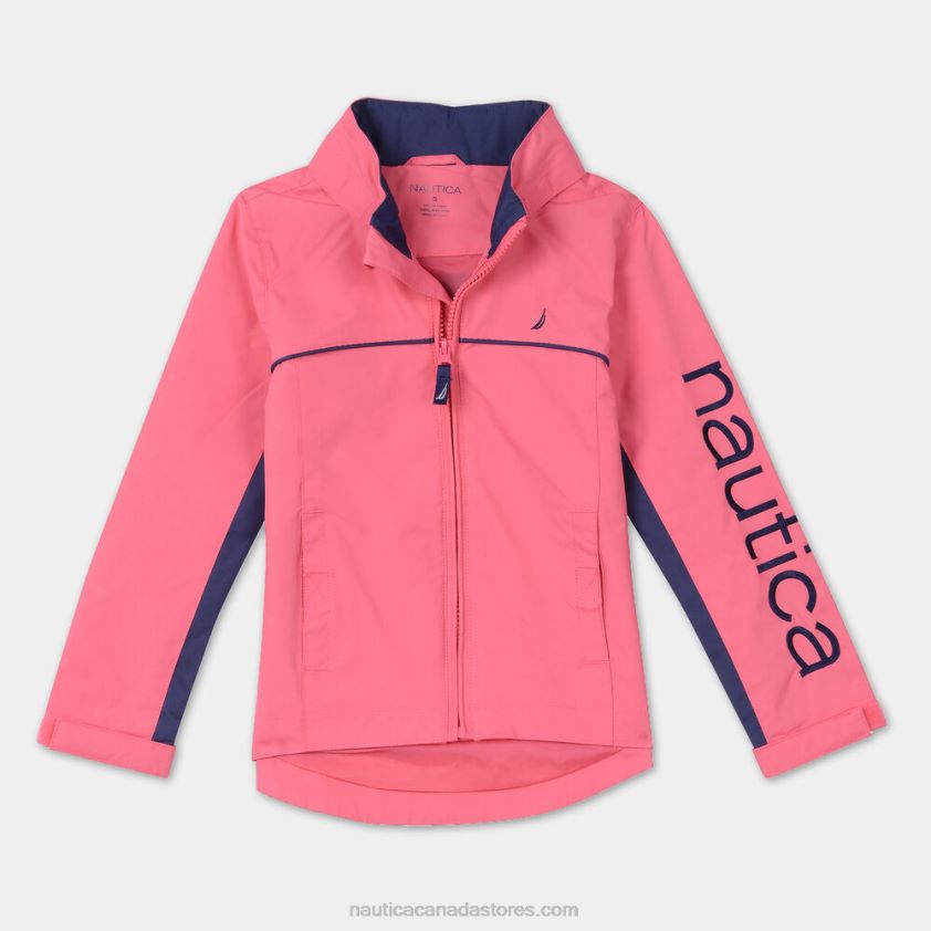 Girls' Water-Resistant J-Class Jacket (7-20) NauticaFancytail Fuschia R260HV1553
