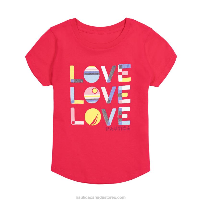 Girls' Love Love Love T-Shirt (7-16) NauticaLure Red R260HV1400