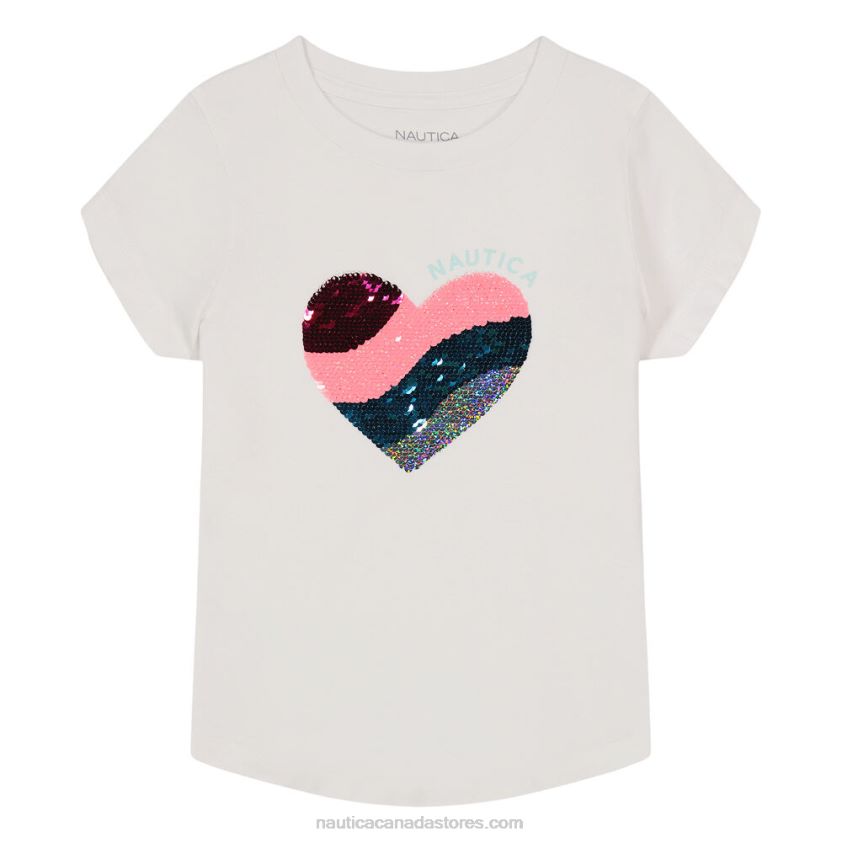 Girls' Magic Sequin Heart Tee (7-16) NauticaAntique White Wash R260HV1408