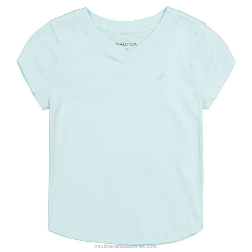 Girls\' V-Neck T-Shirt (7-16) NauticaWorn Chambray R260HV1474