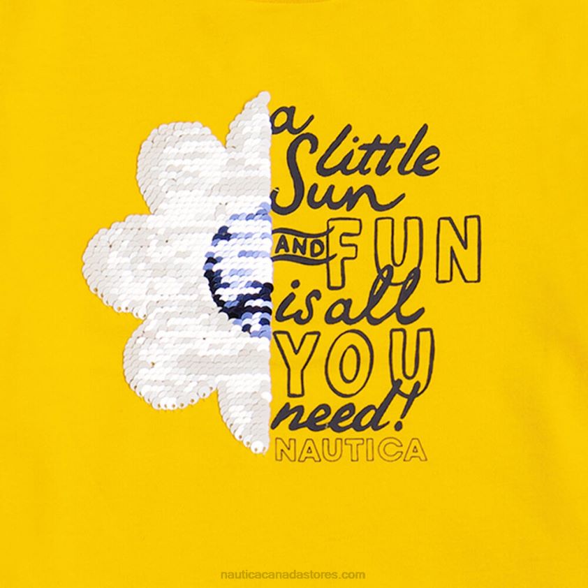 Little Girls\' Flower Wind Waves T-Shirt (4-6X) NauticaEmpire Gold R260HV1409