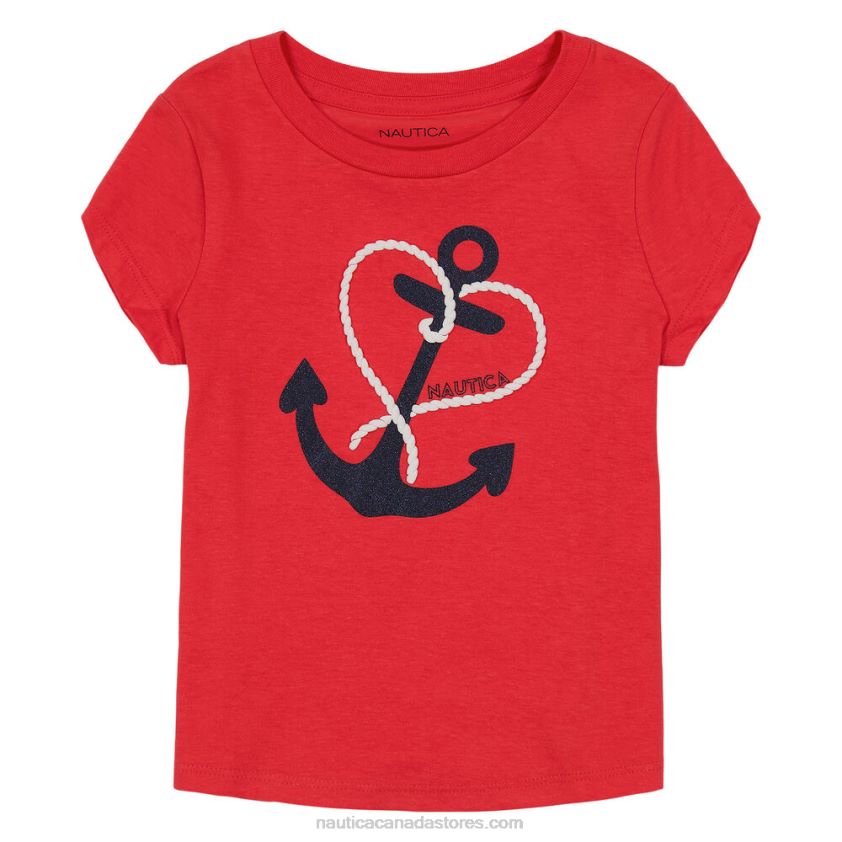 Little Girls' Glitter Anchor T-Shirt (4-6X) NauticaBuoy Red R260HV1476