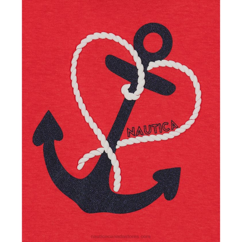 Little Girls\' Glitter Anchor T-Shirt (4-6X) NauticaBuoy Red R260HV1476