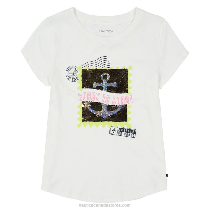 Little Girls' Magic Sequin Stamp T-Shirt (4-6X) NauticaAntique White Wash R260HV1512