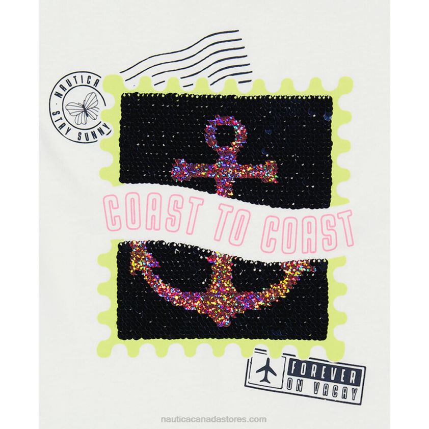 Little Girls\' Magic Sequin Stamp T-Shirt (4-6X) NauticaAntique White Wash R260HV1512