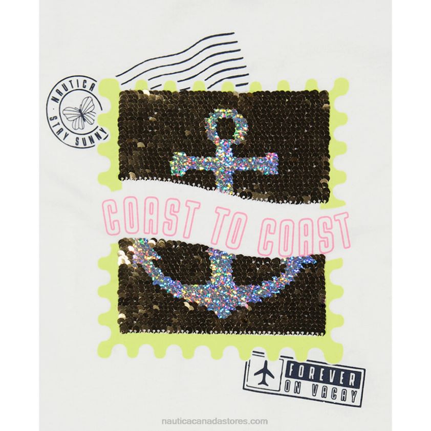 Little Girls\' Magic Sequin Stamp T-Shirt (4-6X) NauticaAntique White Wash R260HV1512