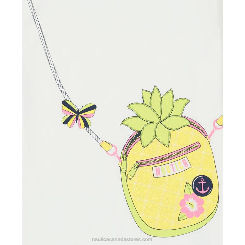Little Girls\' Pineapple Handbag T-Shirt (4-6X) NauticaAntique White Wash R260HV1496