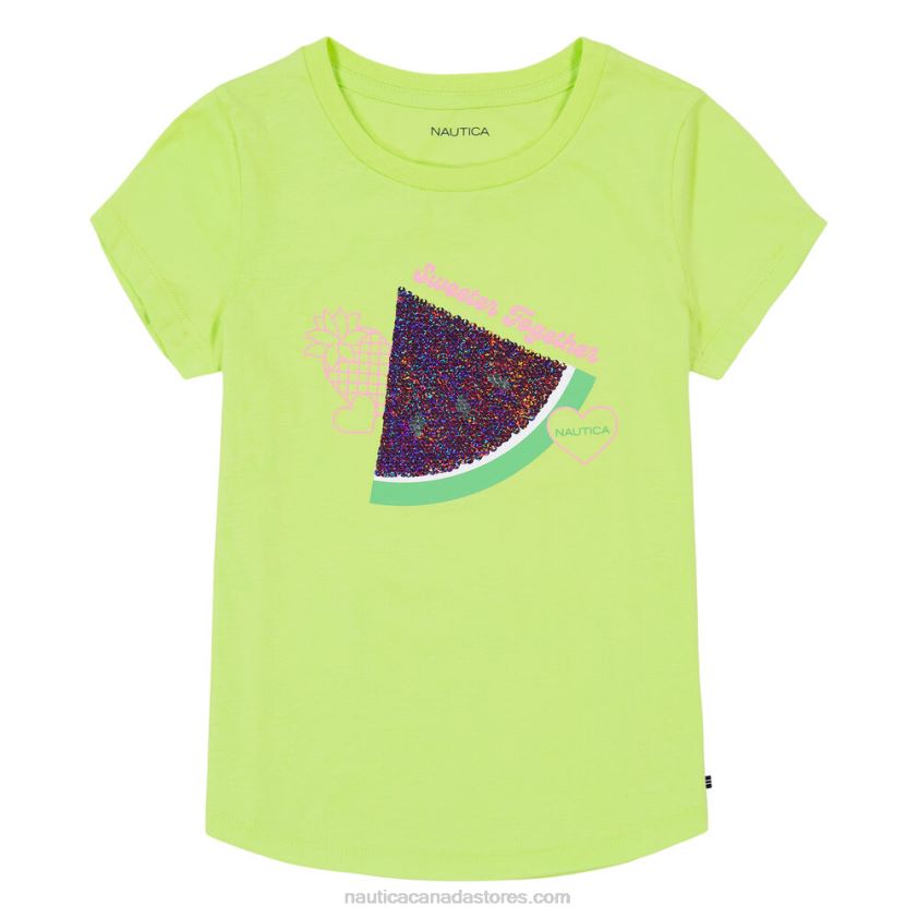 Little Girls' Sequin Watermelon T-Shirt (4-6X) NauticaBiscay Teal R260HV1551