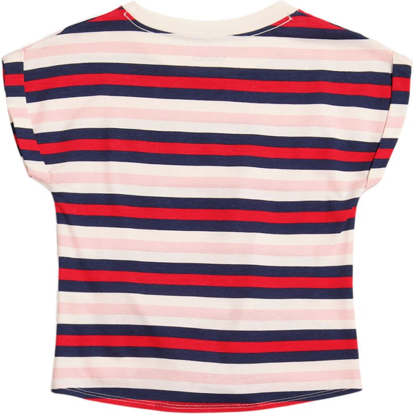 Little Girls\' Striped Tie-Front Pocket T-Shirt (4-6X) NauticaTomato R260HV1414