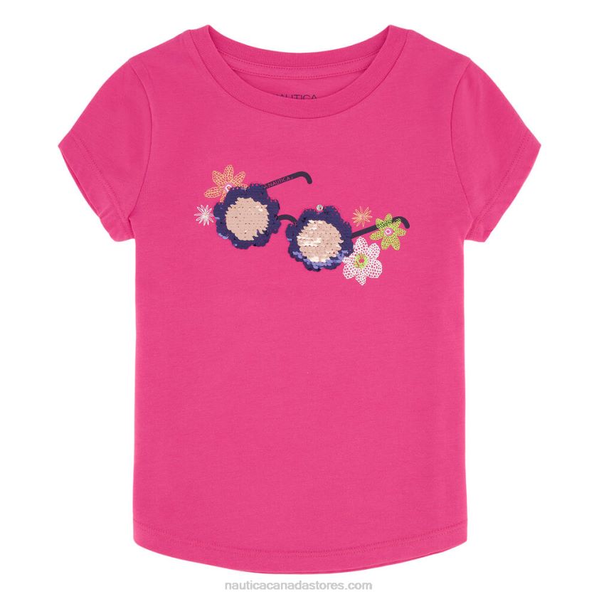 Toddler Girls' Flower Sunglasses T-Shirt (2T-4T) NauticaTugboat Red R260HV1562