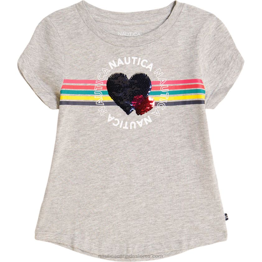 Toddler Girls' Linked Heart T-Shirt (2T-4T) NauticaGrey Heather R260HV1431