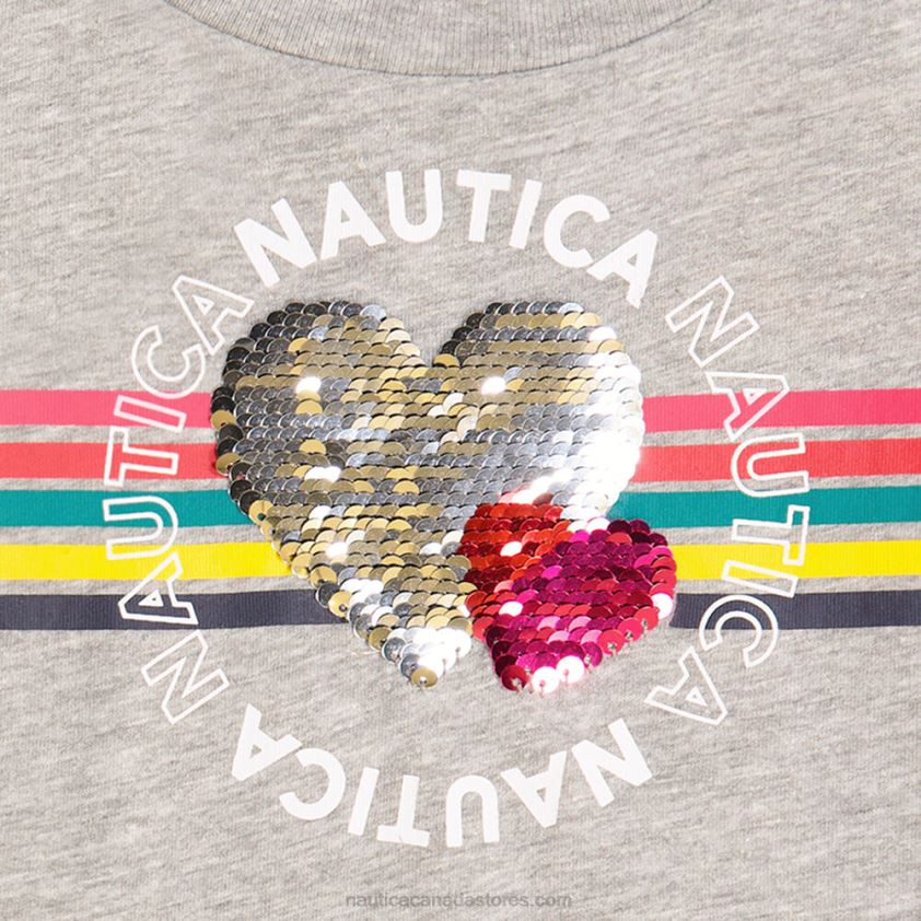 Toddler Girls\' Linked Heart T-Shirt (2T-4T) NauticaGrey Heather R260HV1431