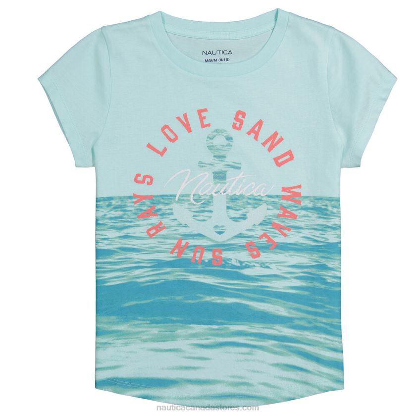 Toddler Girls\' Love Waves T-Shirt (2T-4T) NauticaWorn Chambray R260HV1391