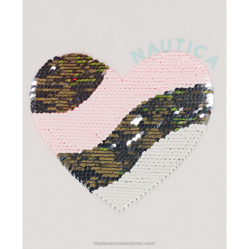 Toddler Girls\' Magic Sequin Heart T-Shirt (2T-4T) NauticaAntique White Wash R260HV1384