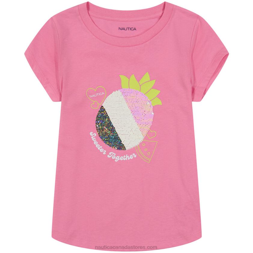 Toddler Girls\' Sequin Pineapple T-Shirt (2T-4T) NauticaFaded Orange R260HV1526