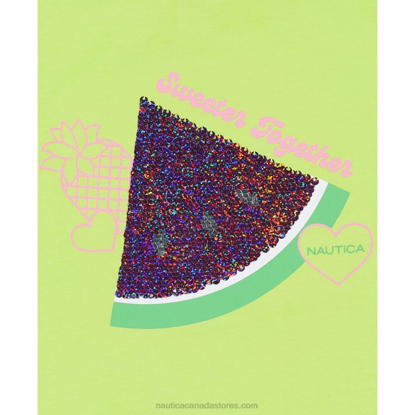 Toddler Girls\' Sequin Watermelon T-Shirt (2T-4T) NauticaBiscay Teal R260HV1558