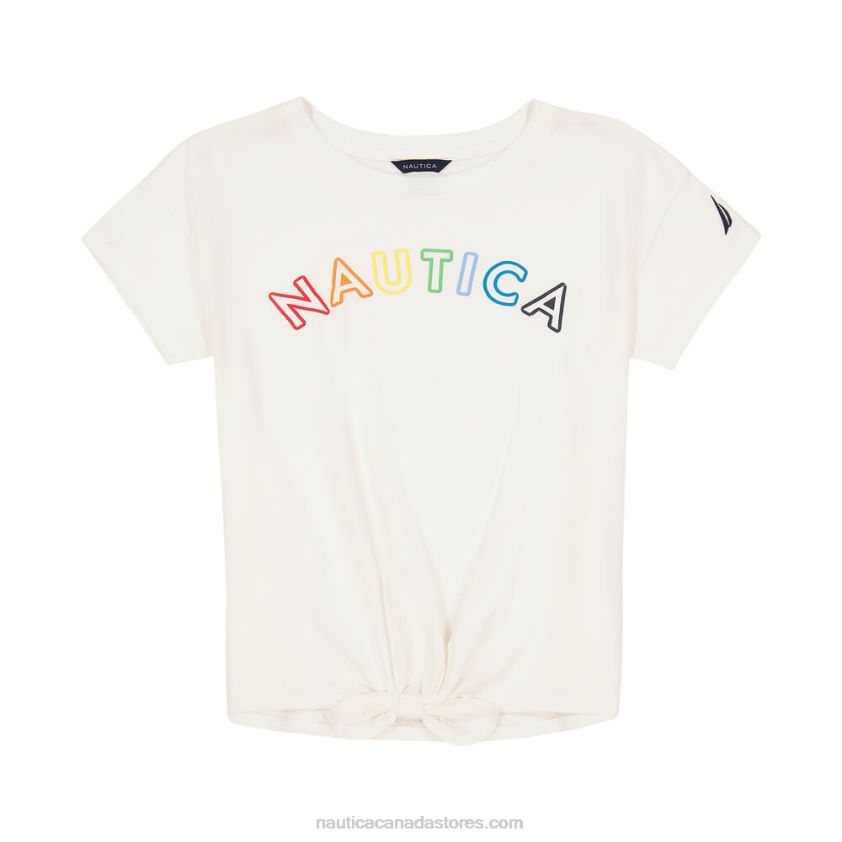 Toddler Girls' Tie-Front T-Shirt (2T-4T) NauticaAntique White Wash R260HV1536