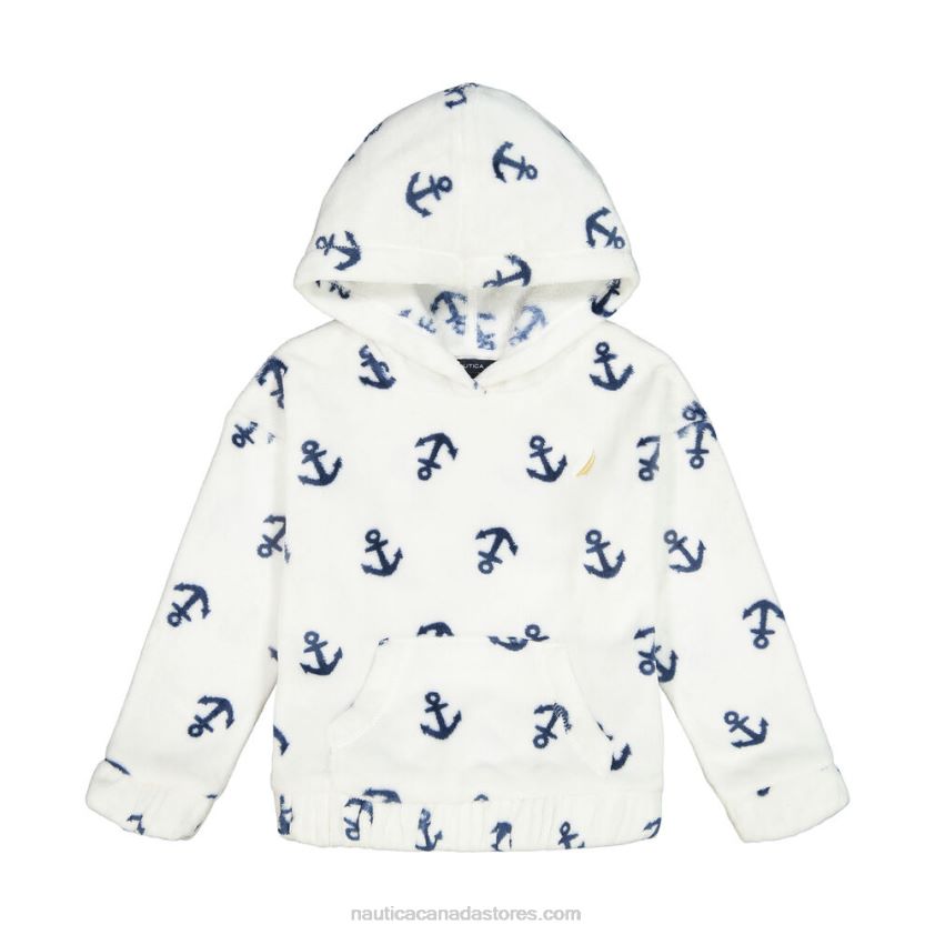 Girls\' Cozy Anchor Pullover Hoodie (7-16) NauticaWhite R260HV1312
