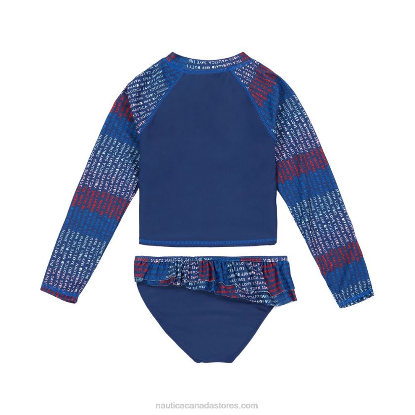 Girls\' Striped Rash Guard Set (7-16) NauticaTropic Wave R260HV1485