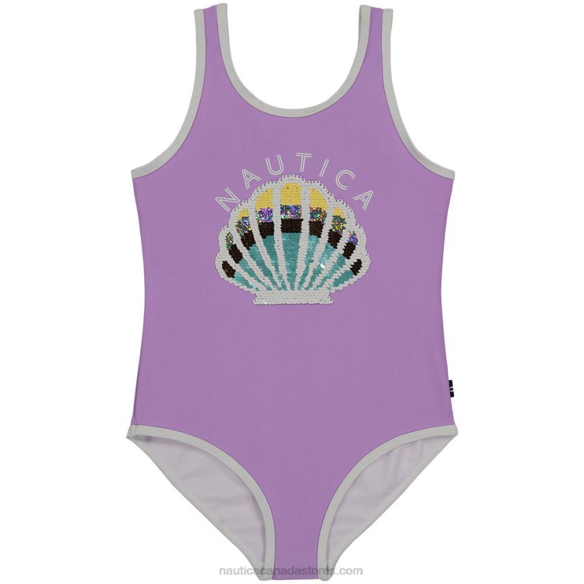Little Girls' Seashell One-Piece (4-6X) NauticaGuppy Grape R260HV1552