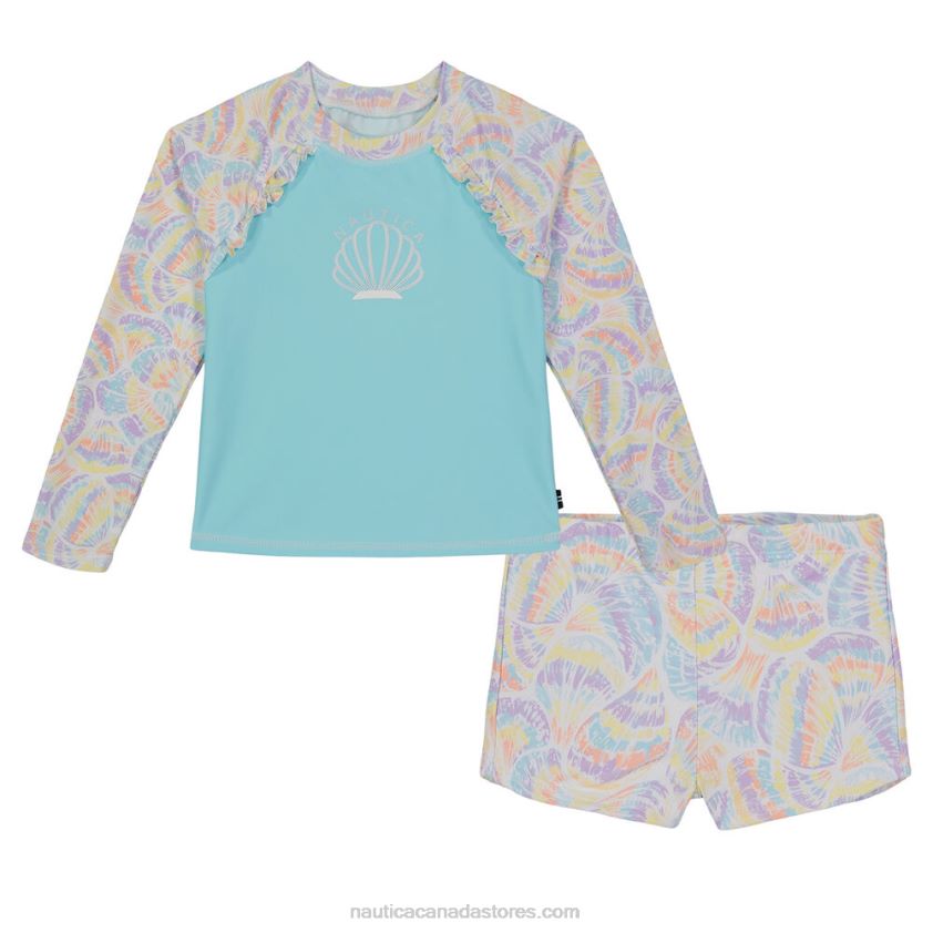 Little Girls' Seashell Rash Guard Set (4-6X) NauticaStar Sapphire R260HV1480