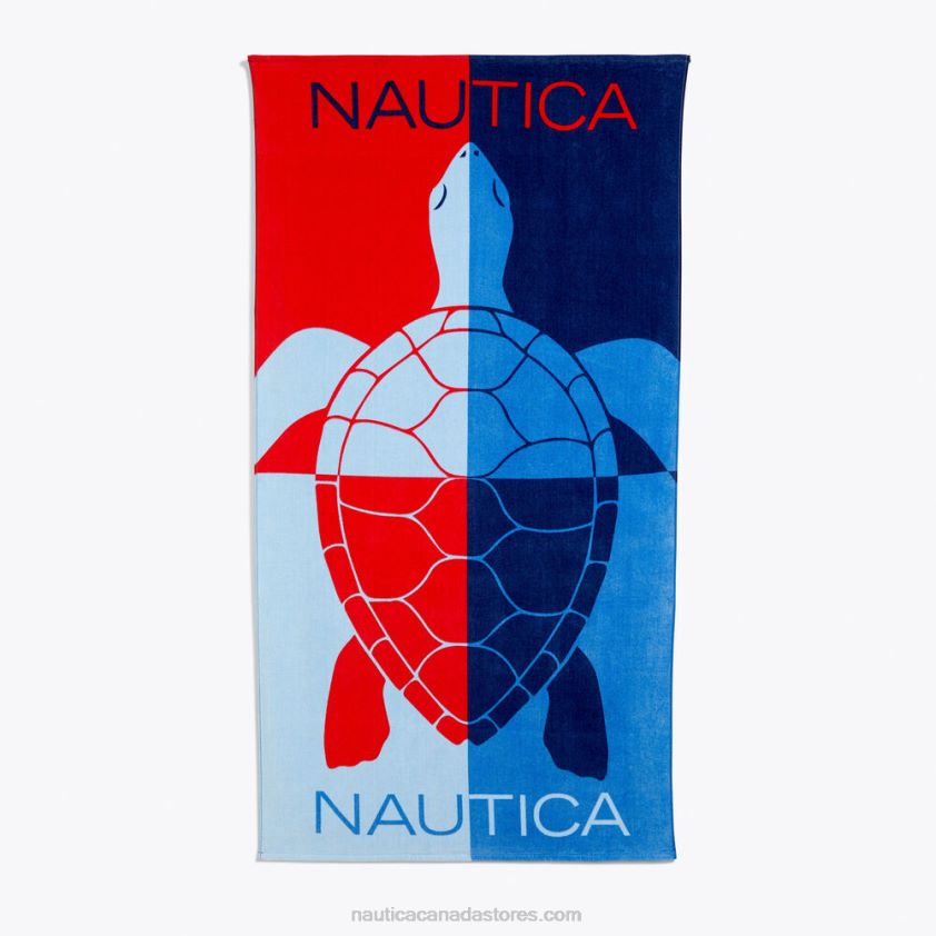 Colorblock Turtle Print Beach Towel Nautica Men Edgartown Red R260HV184