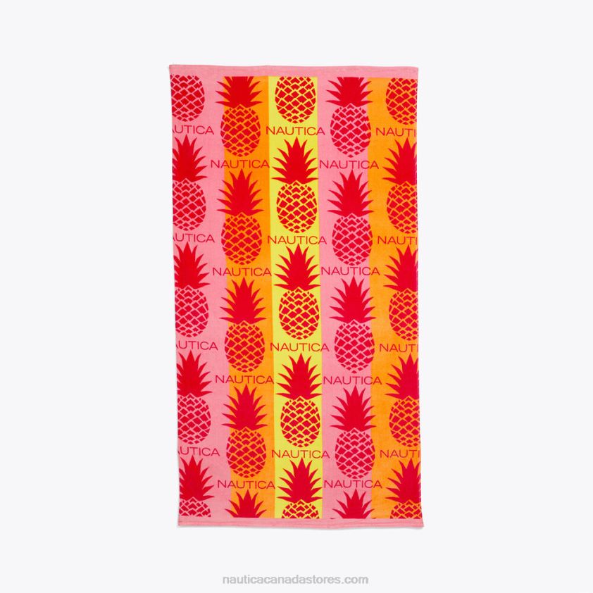 Pineapple Print Beach Towel Nautica Men Bow Burgundy R260HV250