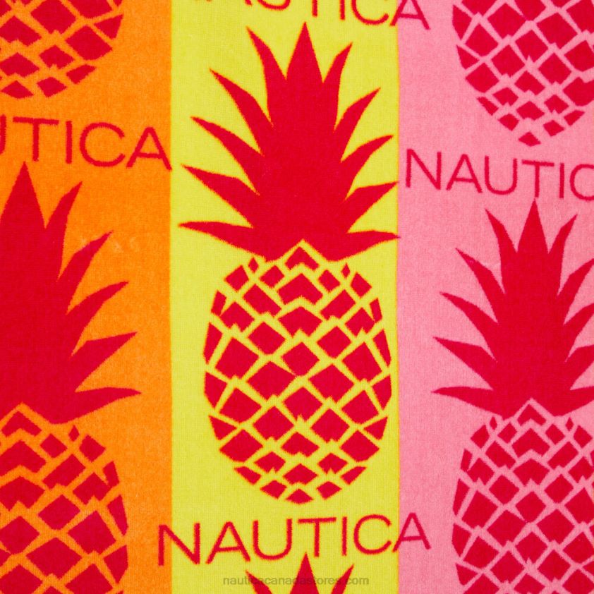 Pineapple Print Beach Towel Nautica Men Bow Burgundy R260HV250
