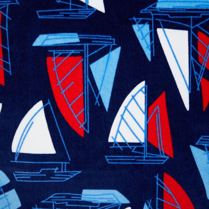 Sailboat Print Beach Towel Nautica Men Tugboat Blue R260HV132