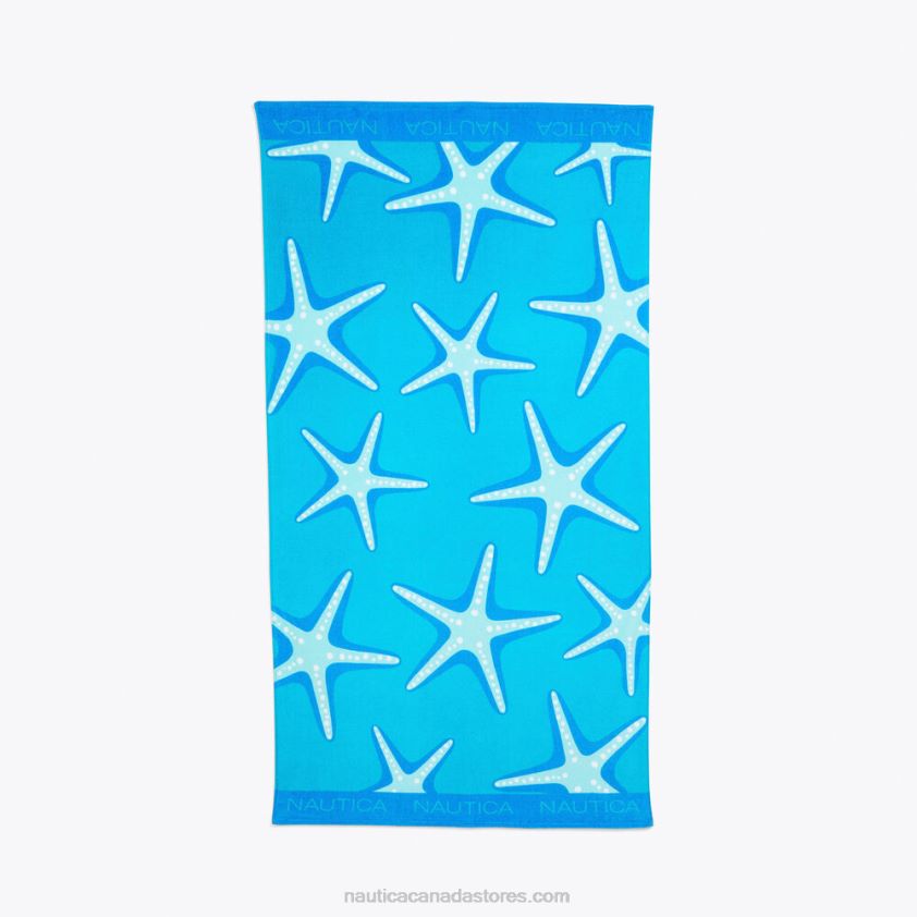 Starfish Print Beach Towel Nautica Men Azure Blue R260HV211