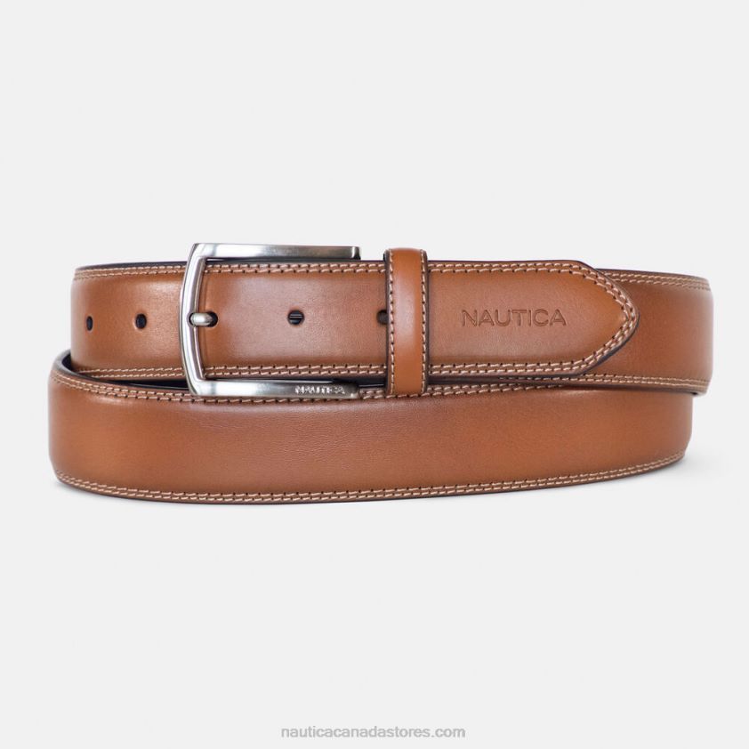Double-Stitch Belt Nautica Men Military Tan R260HV129