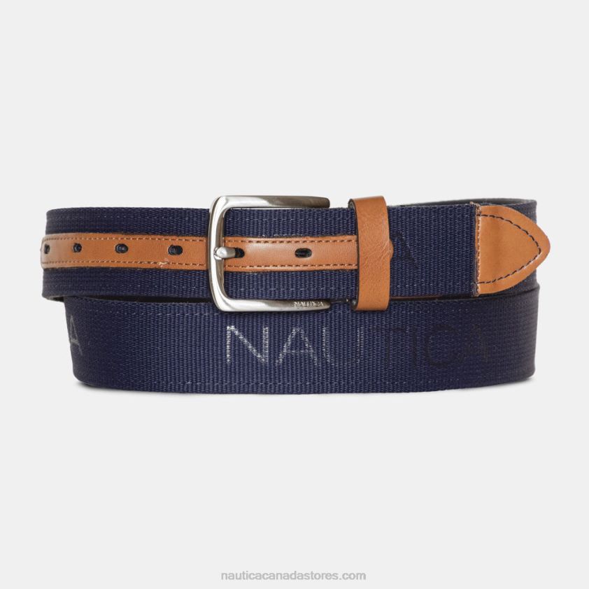 Logo Embossed Belt Nautica Men Brown Stone R260HV170