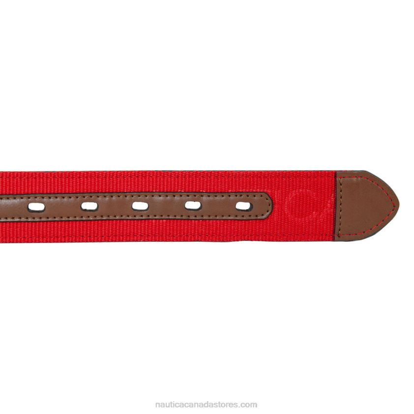 Logo Embossed Belt Nautica Men Nautica Red/Orange R260HV164