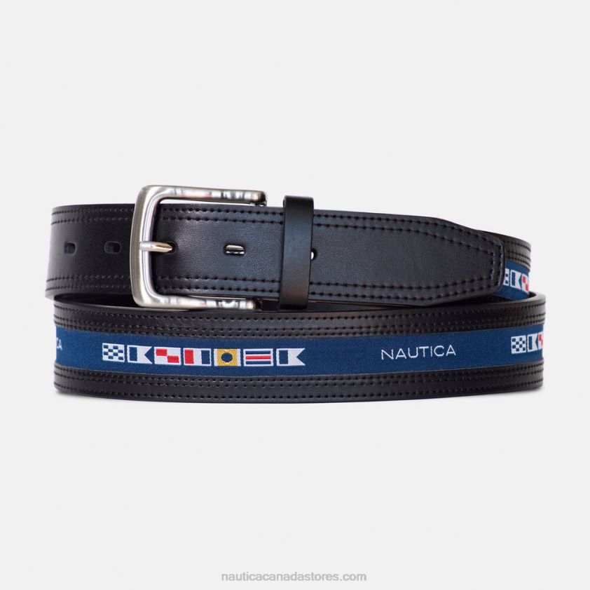 Reversible Flag Belt Nautica Men True Black R260HV106