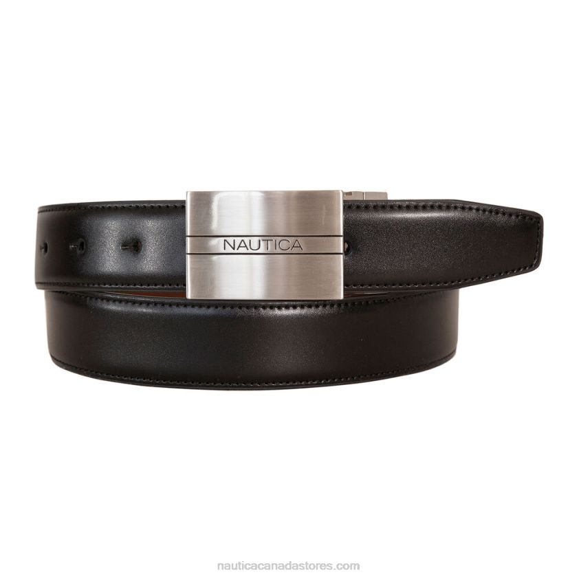 Reversible Leather Belt Nautica Men Charcoal R260HV167
