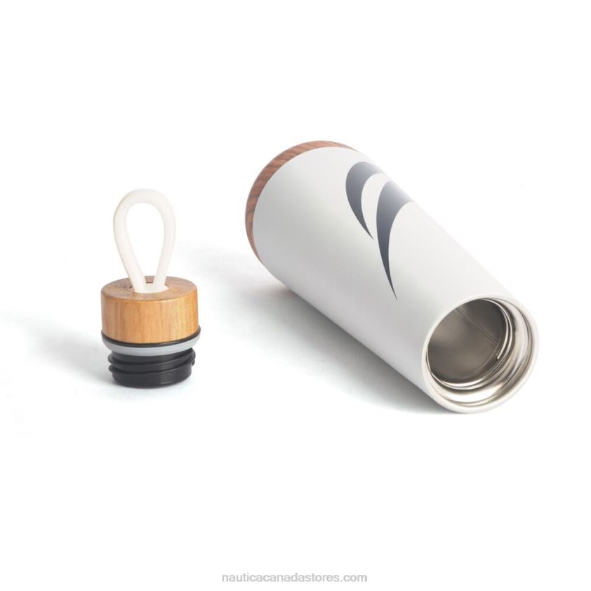 J-Class Stainless Steel And Acacia Wood Water Bottle Nautica Men Antique White Wash R260HV313