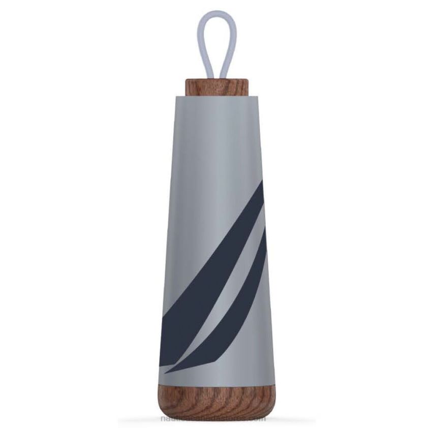 J-Class Stainless Steel And Acacia Wood Water Bottle Nautica Men Grey Heather R260HV923