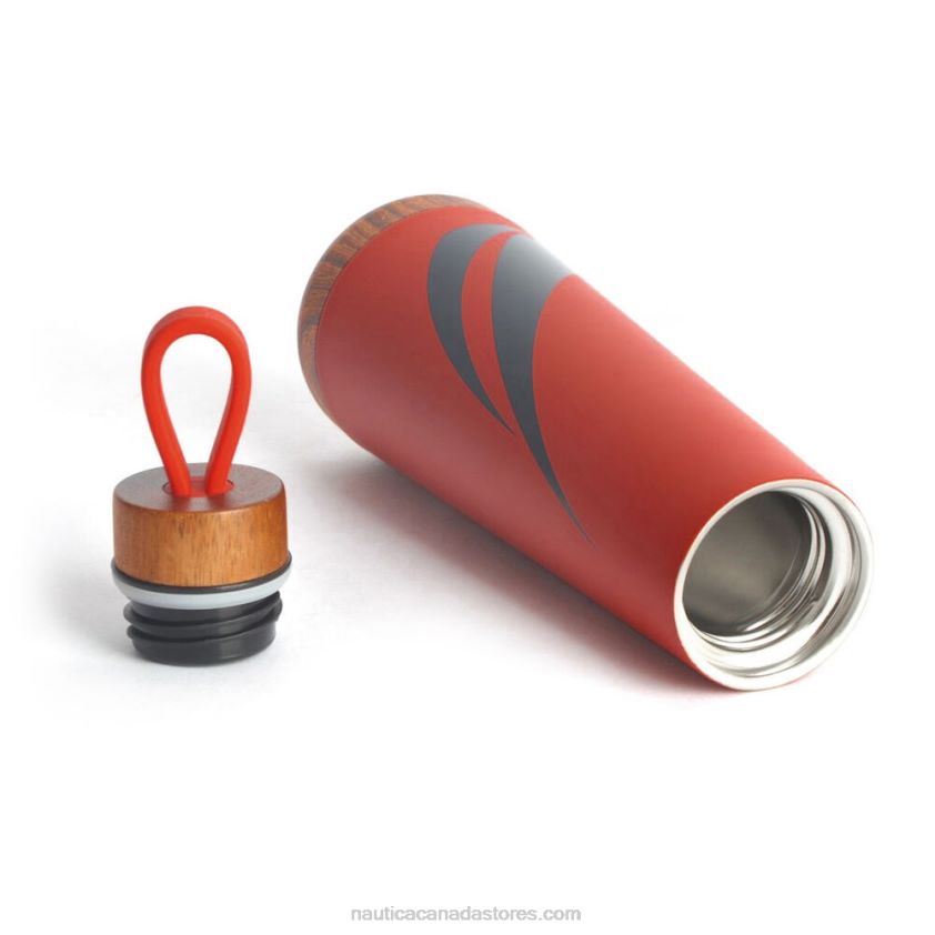 J-Class Stainless Steel And Acacia Wood Water Bottle Nautica Men Nautica Red/Orange R260HV343