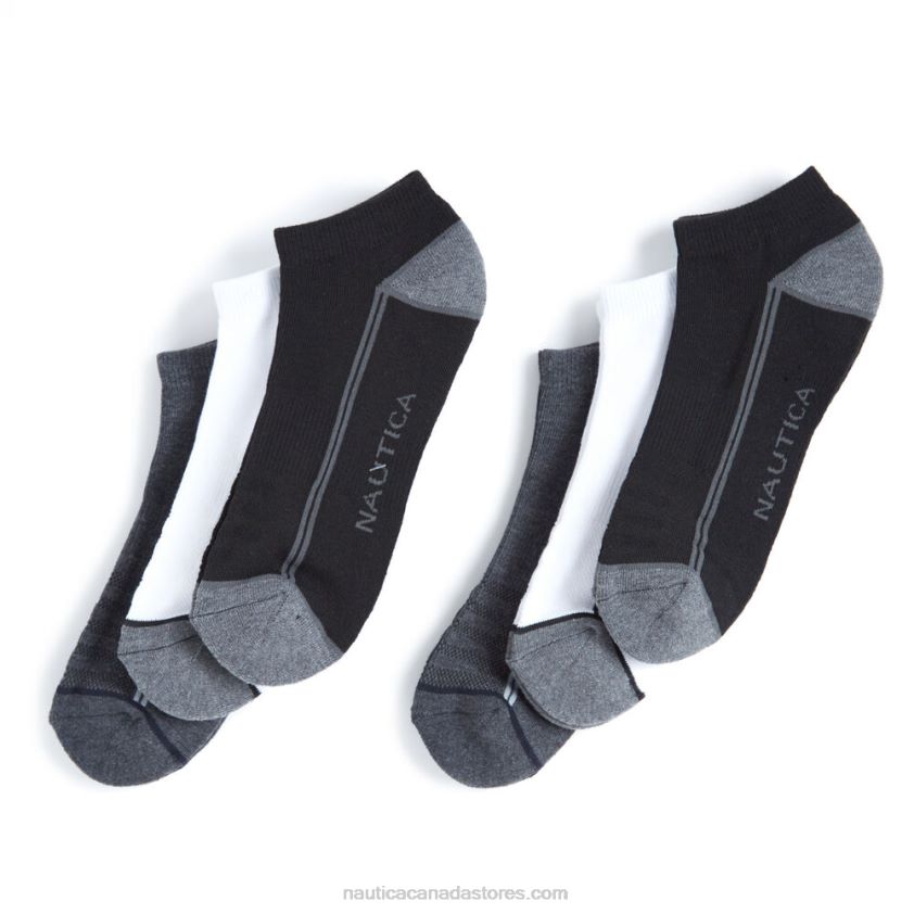 6 Pack Athletic Core Logo Sock Nautica Men True Black R260HV123