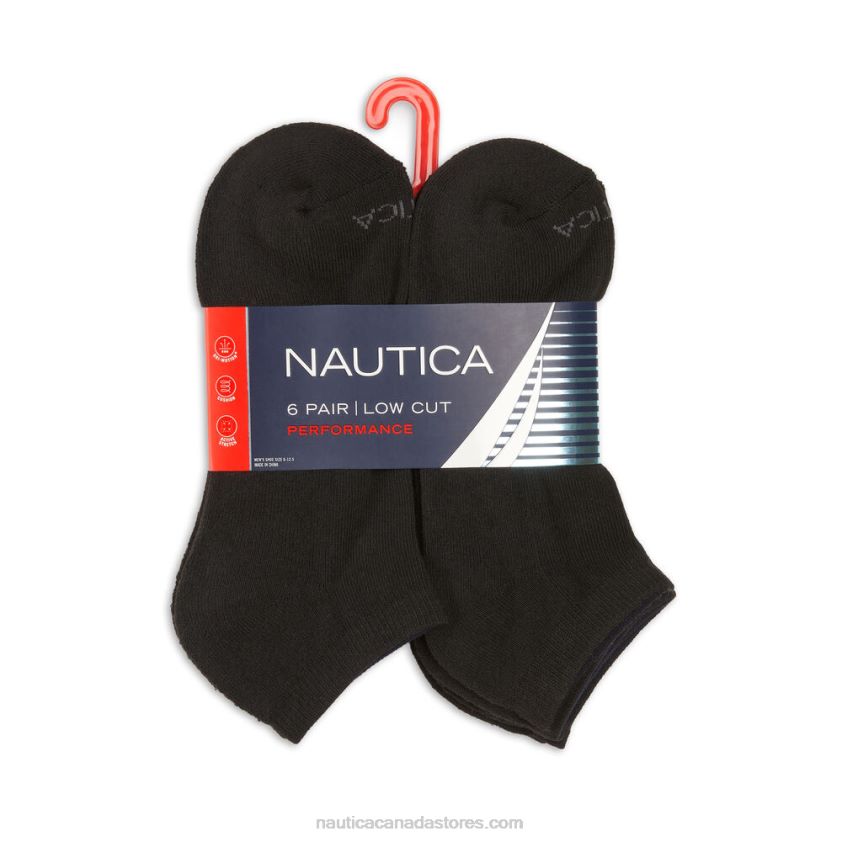 6 Pack Athletic Core Sock Nautica Men True Black R260HV124