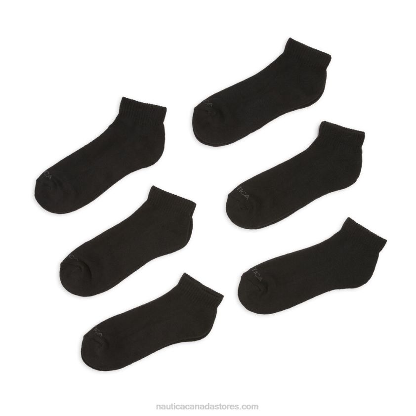 Athletic Core Quarter Socks 6-Pack Nautica Men Black R260HV110