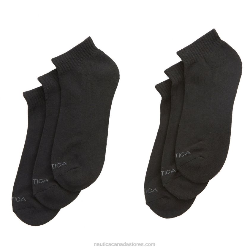 Athletic Core Quarter Socks 6-Pack Nautica Men Black R260HV59