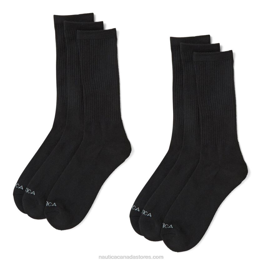 Athletic Crew Socks 5-Pack Nautica Men Black R260HV62